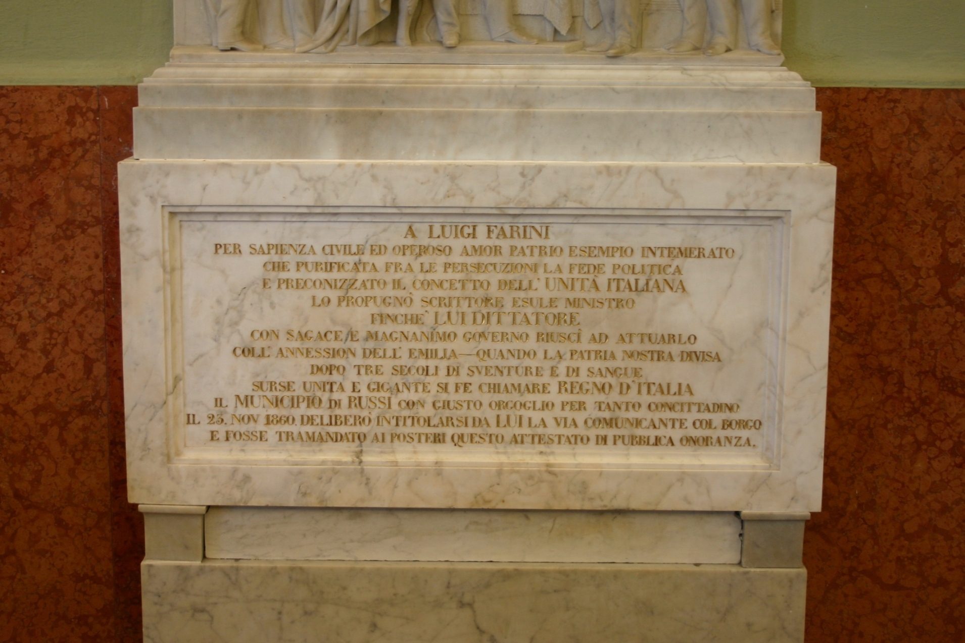 Luigi Carlo Farini's memorial, Municipality Hall, Russi, Italy - 04.JPG